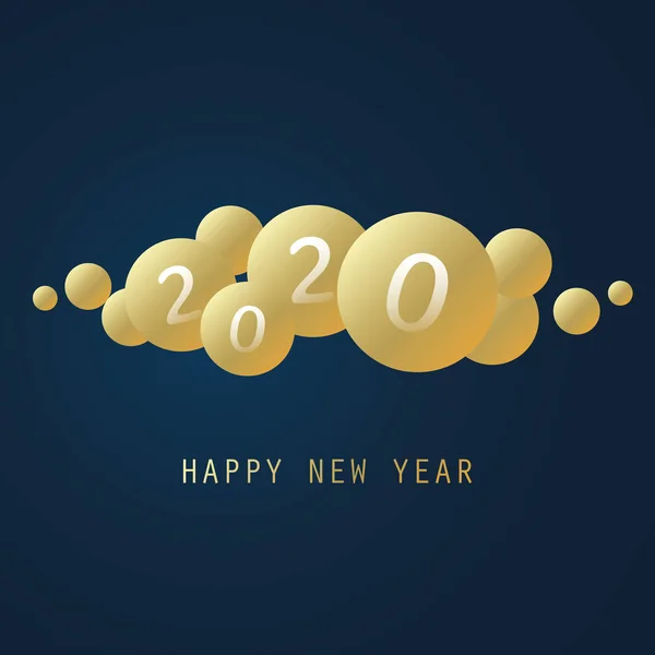 Mejores Deseos Golden Dark Blue Abstract Modern Style Happy New — Vector de stock