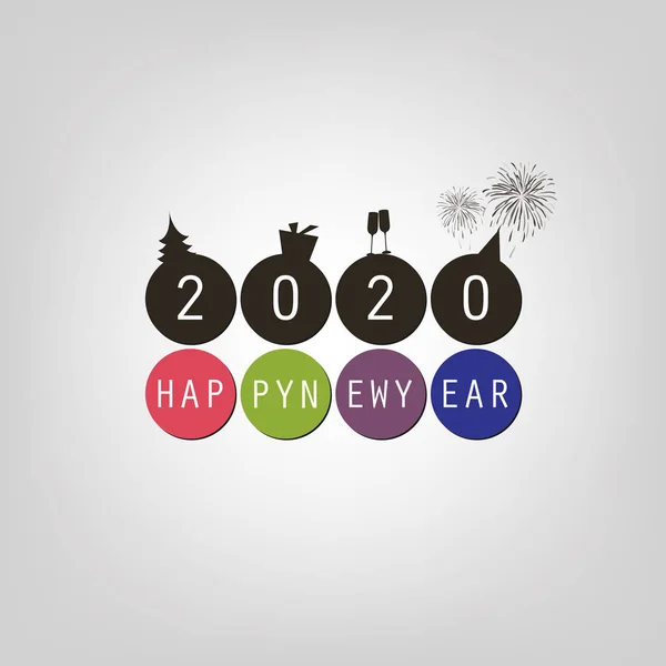 Best Wishes - Modern Simple Minimal Happy New Year Card or Cover — Stock Vector