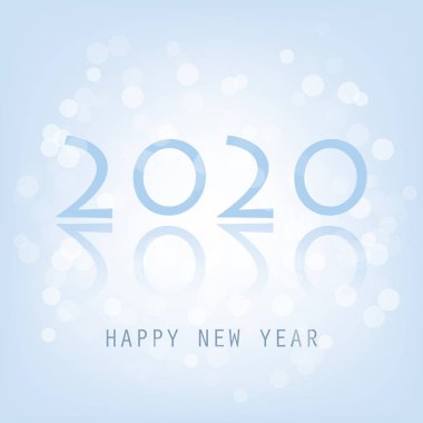 Açık Mavi Parlak Yeni Yıl Arkaplanı - 2020