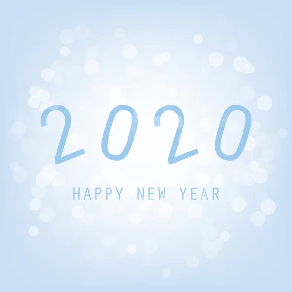 Ανοικτό μπλε αστραφτερό φόντο κάρτα το νέο έτος - 2020 — Διανυσματικό Αρχείο
