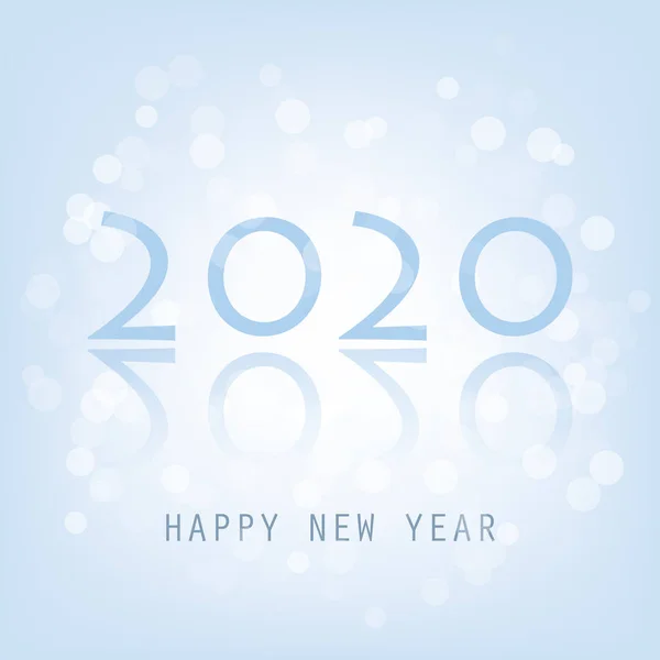 Ανοικτό μπλε αστραφτερό φόντο κάρτα το νέο έτος - 2020 — Διανυσματικό Αρχείο