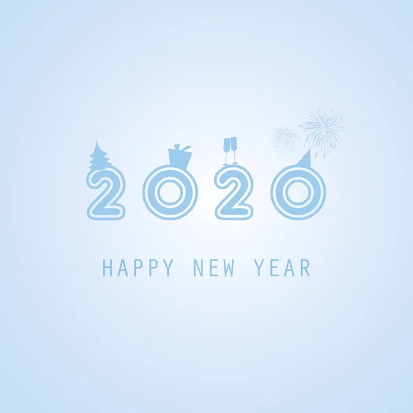最佳祝愿-摘要蓝色现代风格新年贺卡、封面设计 — 图库矢量图片