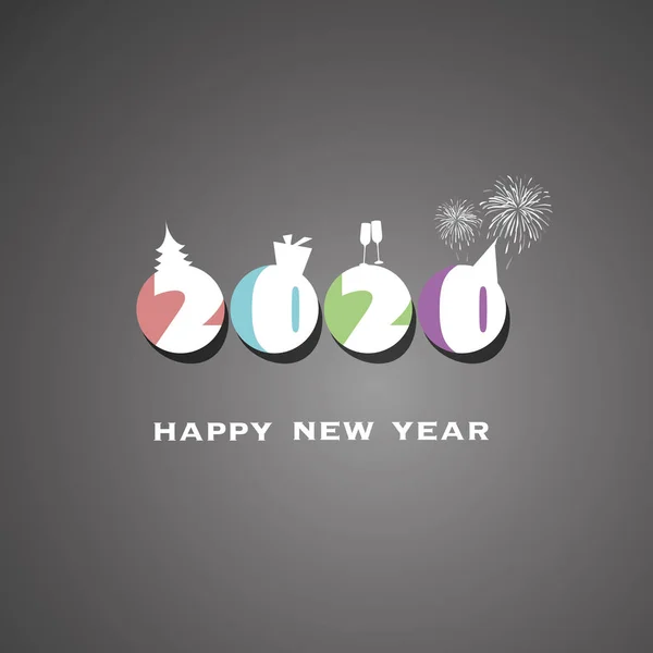 Modèle coloré simple de conception de carte, de couverture ou de fond de nouvelle année — Image vectorielle