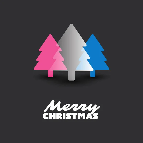 カラフルなモダンスタイルメリークリスマスカードテンプレートデザイン — ストックベクタ