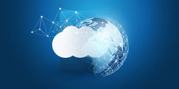 Concetto Progettazione Del Cloud Computing Connessioni Digitali Background Tecnologico Con — Vettoriale Stock