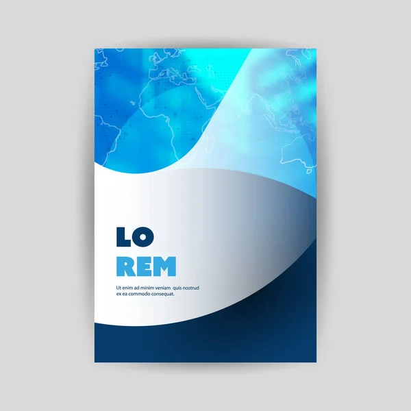 Dark Blue Modern Style Flyer Cover Design Voor Bedrijf Met — Stockvector