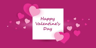 Valentines Day Card Vector Design withMessage Board and Hearts Pattern
