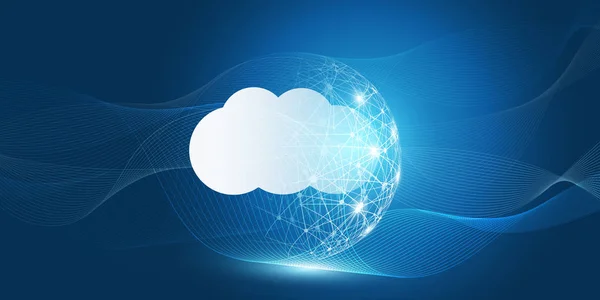 Futuristiska Cloud Computing Design Concept Digitala Anslutningar Teknik Bakgrund Med — Stock vektor