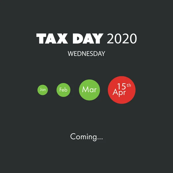 Daňový Den Blíží Design Šablona Usa Daňová Lhůta Termín Splatnosti — Stockový vektor