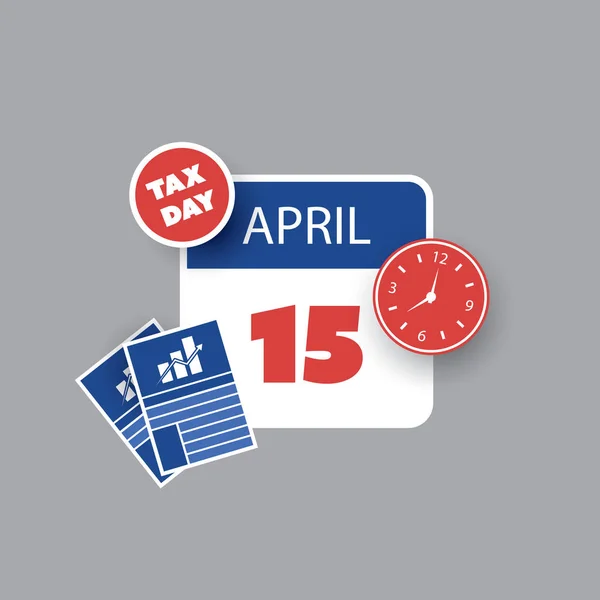 Kleurrijke Belastingdag Herinnering Concept Kalender Ontwerp Template Usa Tax Deadline — Stockvector