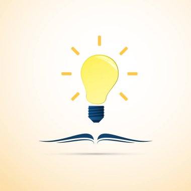 Kitap ve Ampul Aç - Yaratıcı Fikirler Tasarımı
