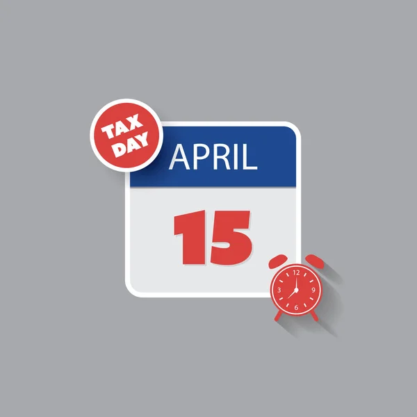 Tax Day Reminder Concept Kalender Ontwerp Template Usa Tax Deadline — Stockvector