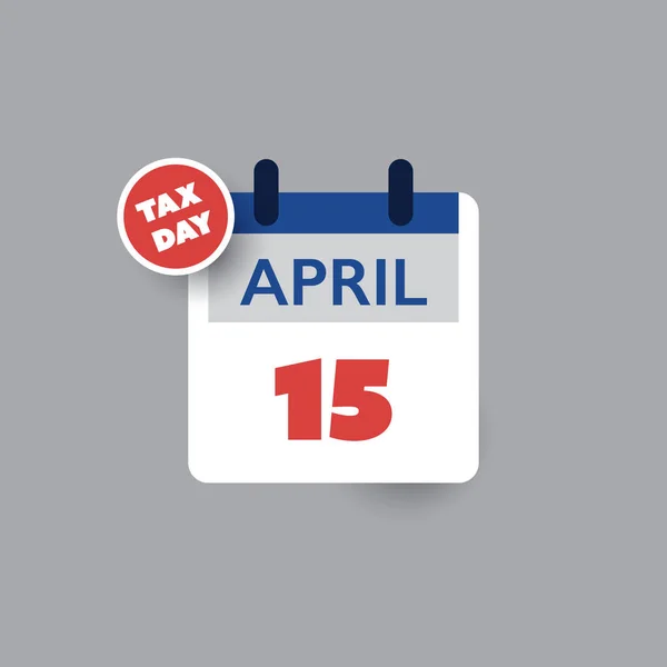 Tax Day Reminder Concept Calendar Design Template Usa Tax Deadline — Διανυσματικό Αρχείο