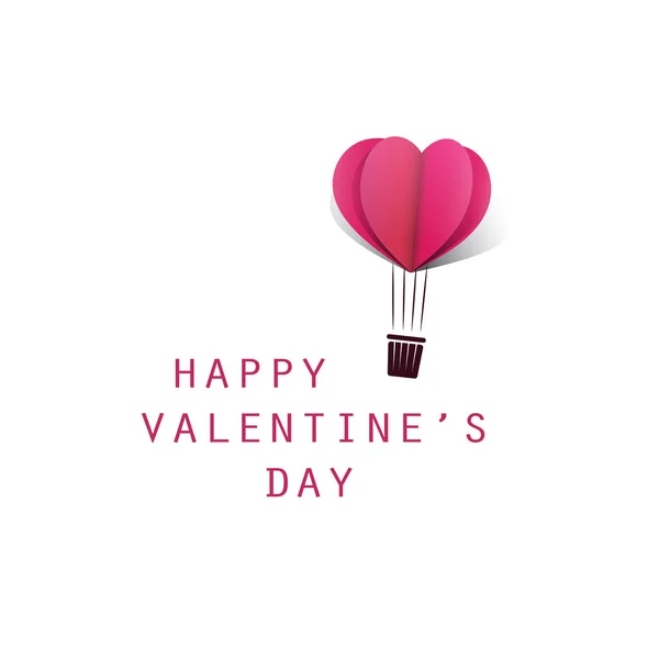 Modelo Design Cartão Dia Dos Namorados Com Balões Forma Coração —  Vetores de Stock