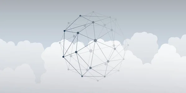 Abstrakt Minimal Style Cloud Computing Networking Telecommunications Concept Creative Design — Stockový vektor