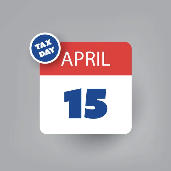 Usa Tax Dag Pictogram Kalender Ontwerpsjabloon Belasting Deadline Due Date — Stockvector