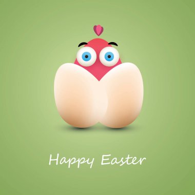 komik tavuk yumurta - mutlu Paskalya kartı