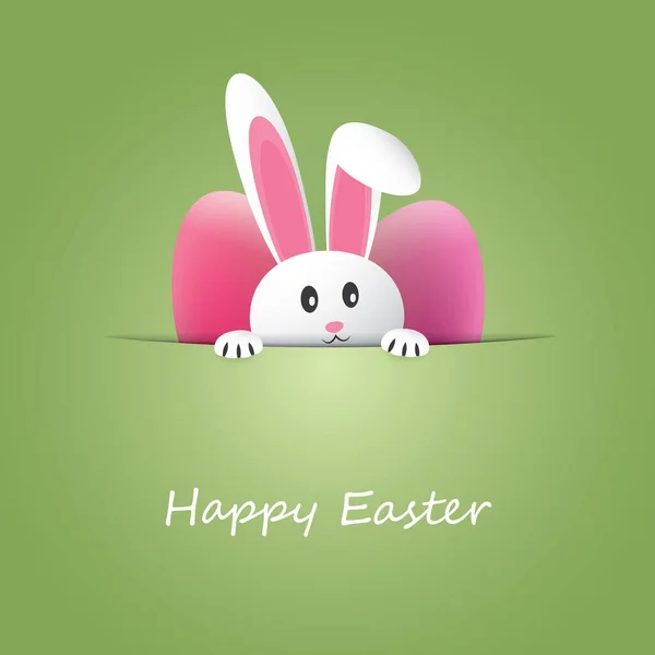 Happy Easter Card Met Grappige Konijntjes Paaseieren — Stockvector