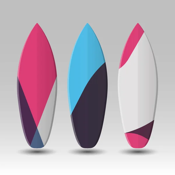 Design Delle Tavole Surf Vettoriali Con Motivo Geometrico Colorato Astratto — Vettoriale Stock