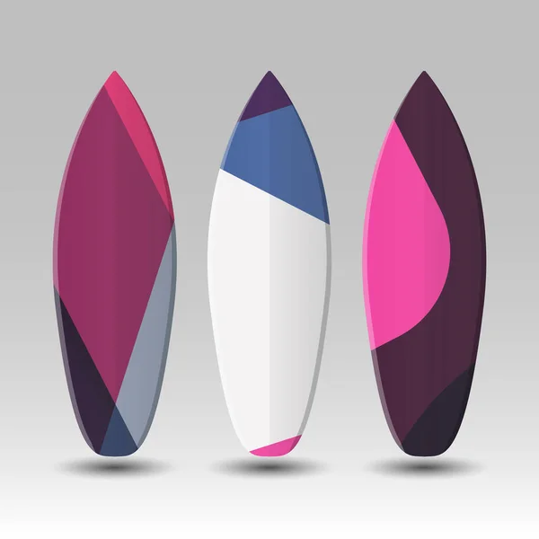 Vector Surfboards Design Mit Abstrakten Bunten Geometrischen Formen Muster — Stockvektor
