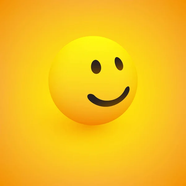 Rosto Sorridente Vista Lado Emoticon Fundo Amarelo Design Vetores — Vetor de Stock