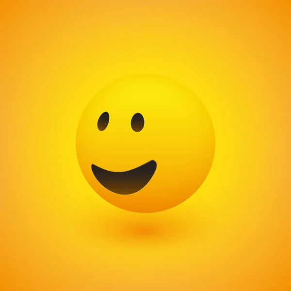 Cara Sonriente Vista Lateral Emoticono Sobre Fondo Amarillo Diseño Vectorial — Archivo Imágenes Vectoriales