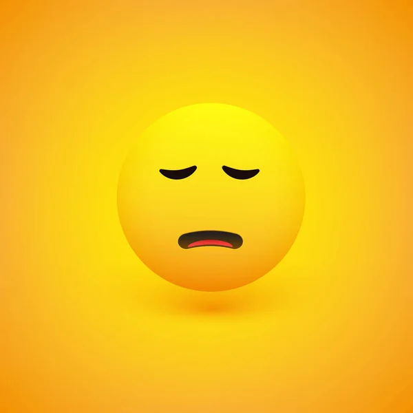 Droevig Pensive Face Emoticon Vector Design — Stockvector