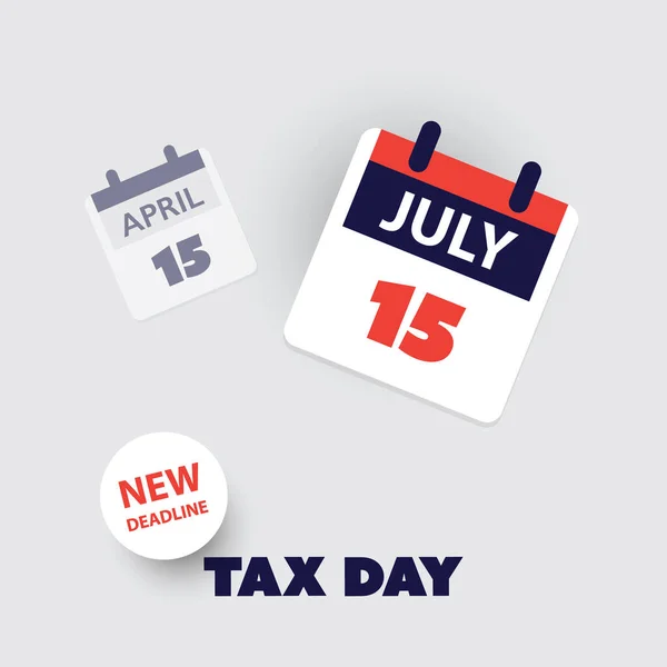 Tax Day Reminder Concept Kalenderentwurf Vorlage Usa Tax Deadline New — Stockvektor