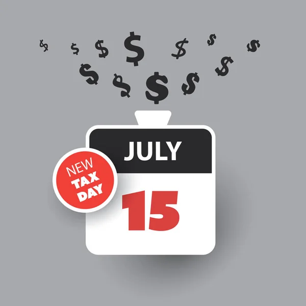 Tax Day Reminder Concept Calendar Design Template Dollar Signs Usa — Archivo Imágenes Vectoriales