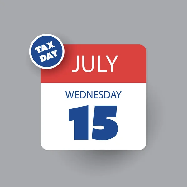 Tax Day Reminder Concept Kalenderentwurf Vorlage Usa Tax Deadline New — Stockvektor