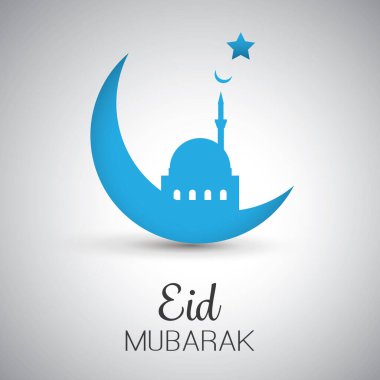 Bayram Mübarek - Gökteki Ay - Müslüman Cemaati Festivali Camii ile Kutlama Kartı