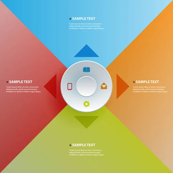 Diseño Colorido Infografías Estilo Moderno Formas Geométricas Minimalistas Con Iconos — Vector de stock