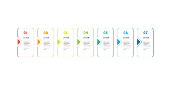 Diseño Colorido Infografías Estilo Moderno Conjunto Formas Geométricas Numeradas Minimalistas — Archivo Imágenes Vectoriales