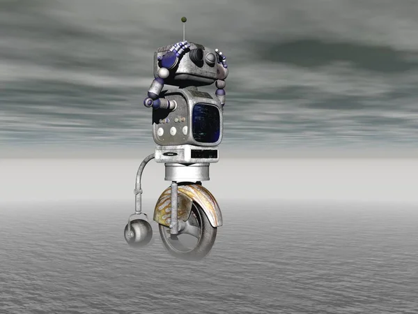 Робот і людини в конкурсі - 3d візуалізації — стокове фото