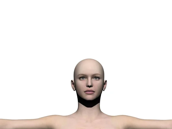 Face, fehér háttér - 3d renderelés — Stock Fotó