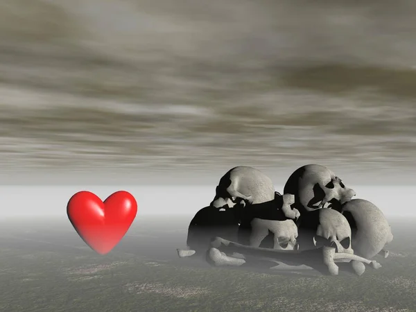 Amor y muerte - 3d rendering — Foto de Stock