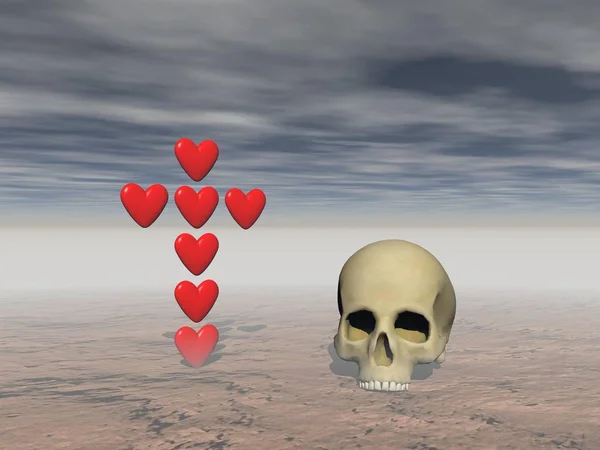 Liefde en dood - 3d rendering — Stockfoto