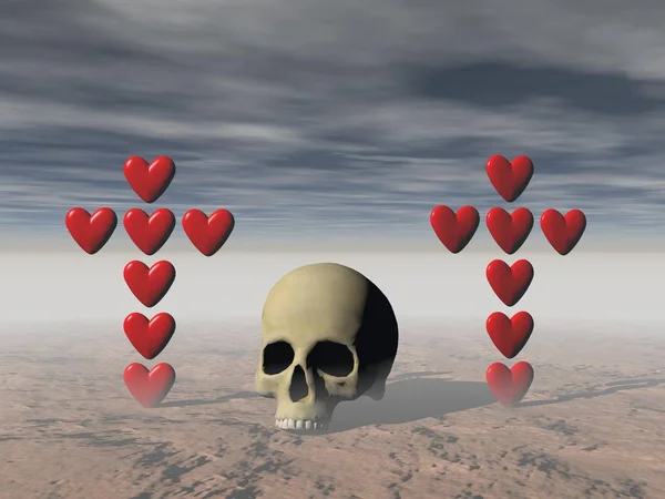 Liebe und Tod - 3D-Darstellung — Stockfoto