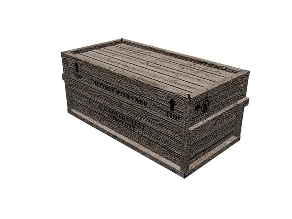 Cajas de madera - 3D renderizado — Foto de Stock