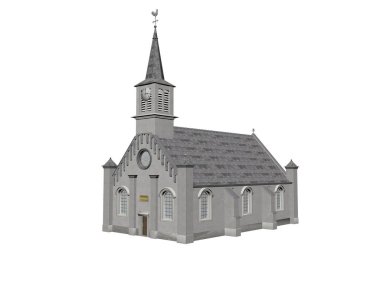 büyük kilise gri - 3d render