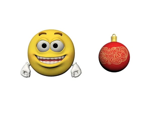 Niedliches Weihnachtsmann-Emoticon - 3D-Darstellung — Stockfoto