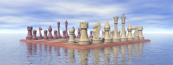 Chess affärsidé för konkurrens - 3d rendering — Stockfoto