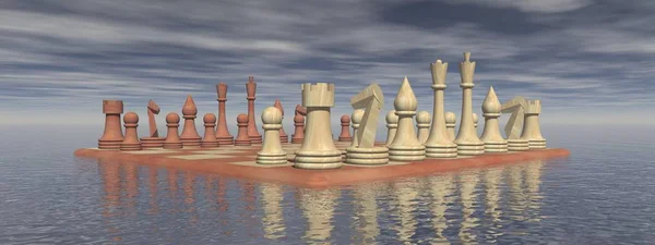 Chess affärsidé för konkurrens - 3d rendering — Stockfoto