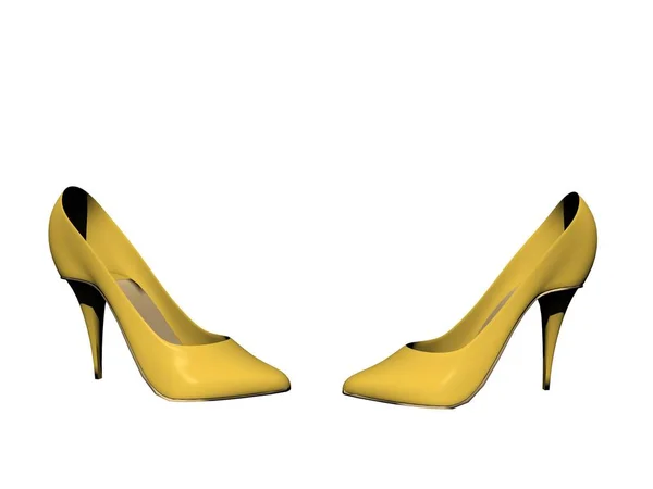 Los zapatos para mujer del barniz sobre el fondo blanco - la representación 3d — Foto de Stock