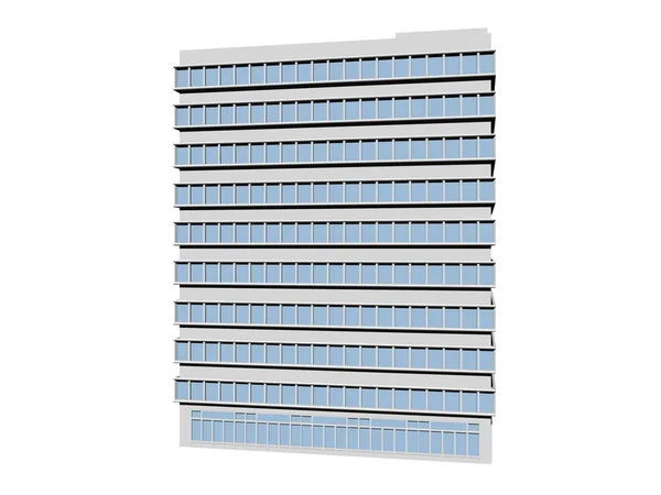 Immeuble de bureaux isolé sur blanc - rendu 3d — Photo