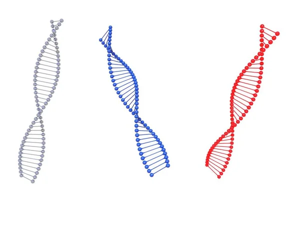 Символ ДНК на ньому ізольований на білому тлі - 3d рендеринг — стокове фото