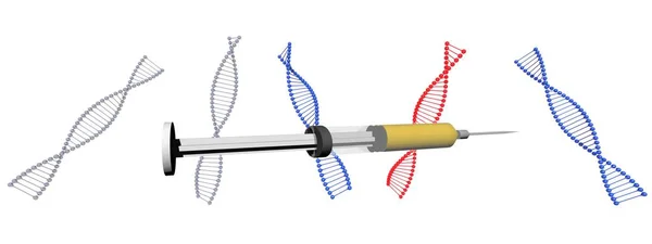Simbolo del DNA su di esso isolato su sfondo bianco - rendering 3d — Foto Stock