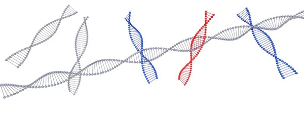 Símbolo de dna nele isolado em fundo branco - renderização 3d — Fotografia de Stock