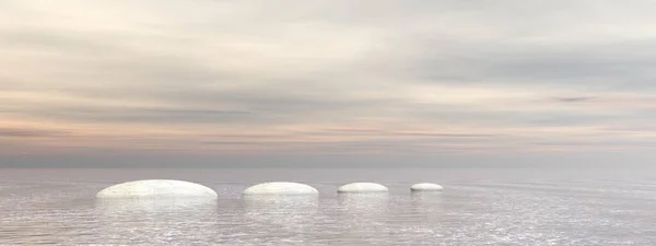 beautiful meditation landscape on the ocean - 3d rendering
