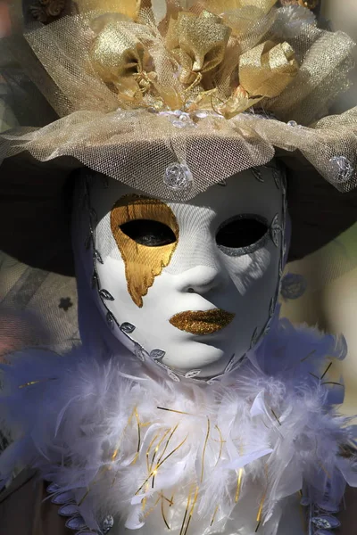 Дуже гарна маска і карнавальна гримерка в Аннесі. — стокове фото